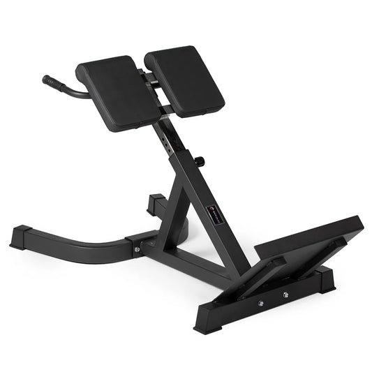 Roman chair back hyperextension machine, front angle view 1