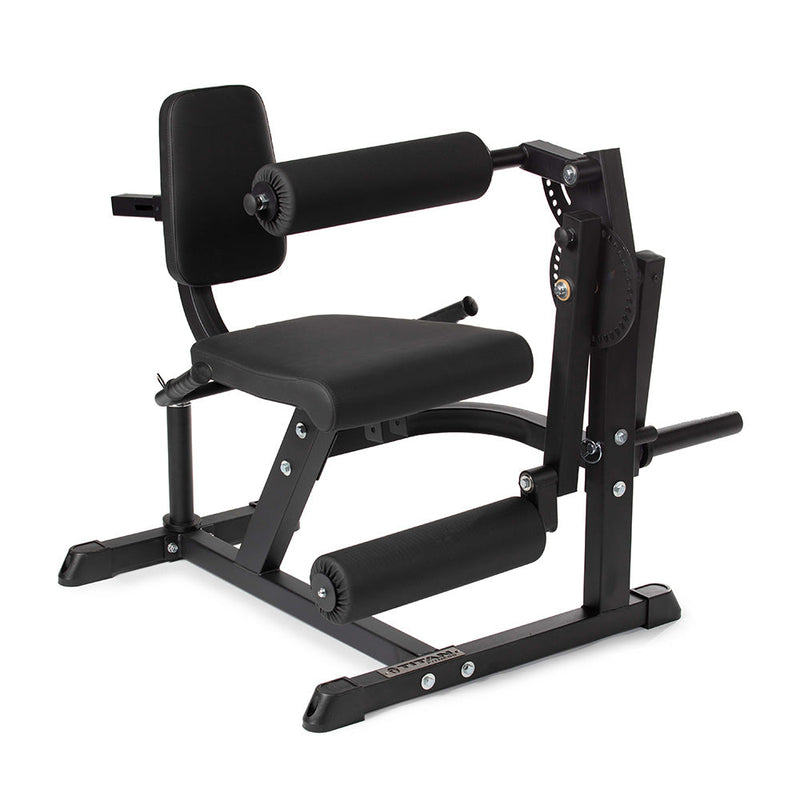 Titan plate-loaded leg extension and curl machine, front angle